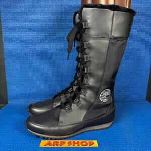 🔴 Timberland Grammercy Women`s Size 10M Black Tall Fur Lined Snow Boots 23633
